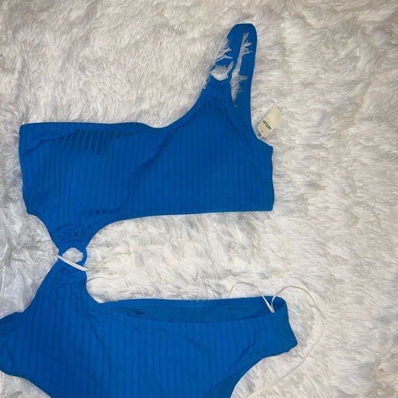 NWT Aerie Wide Rib Cut Out One Shoulder Ring One Piece Swimsuit size XL - Picture 1 of 4